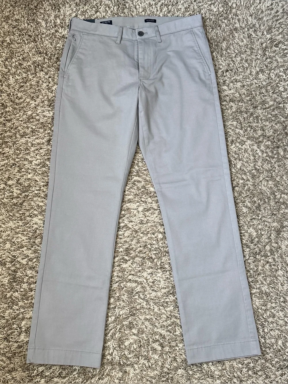 J. Crew Flex Men's Straight Fit Chino Pants, Gray 30x32, NWT